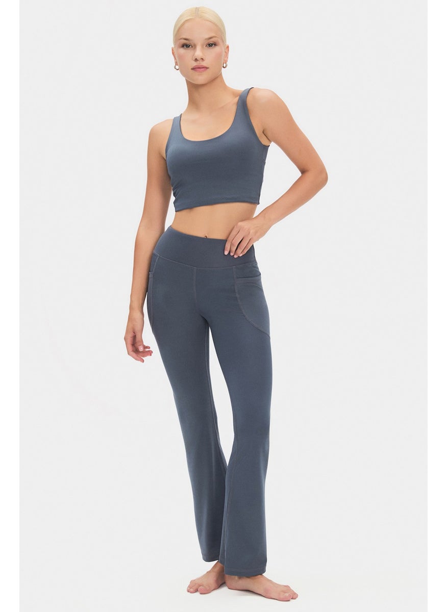 JOYSTAR - Women's High Waist Slimming Double Pocketed Bell-bottom Leggings - Image 1