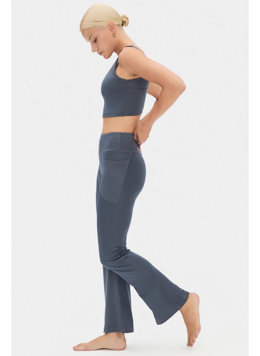 JOYSTAR - Women's High Waist Slimming Double Pocketed Bell-bottom Leggings - Image 1