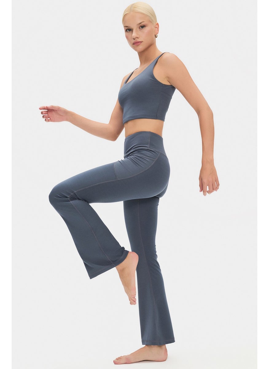 JOYSTAR - Women's High Waist Slimming Double Pocketed Bell-bottom Leggings - Image 1