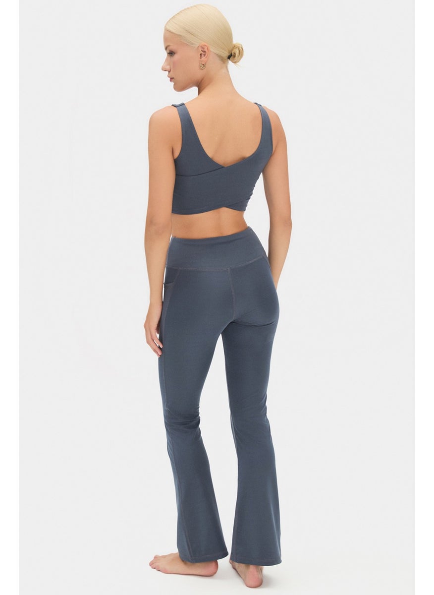 JOYSTAR - Women's High Waist Slimming Double Pocketed Bell-bottom Leggings - Image 1