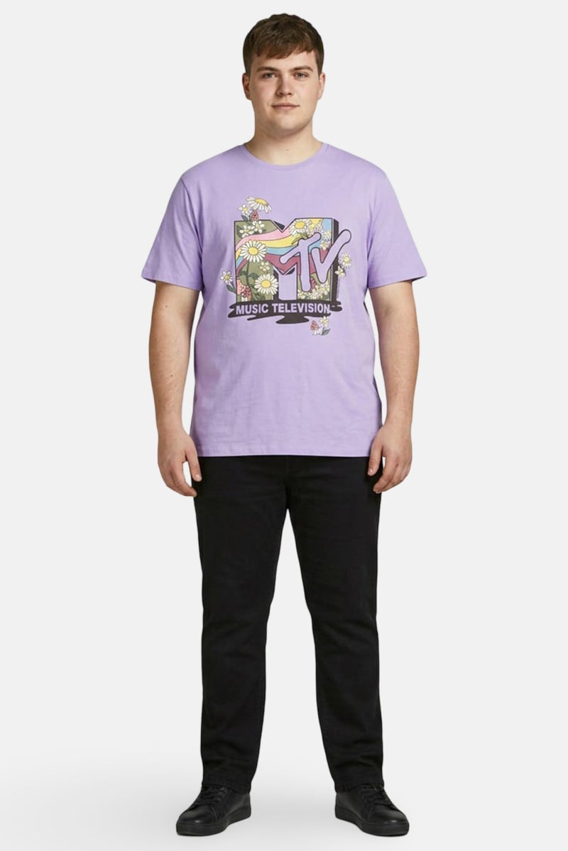 GAP Men Crew Neck Short Sleeves Graphic Print T-shirt, Purple - Image 2