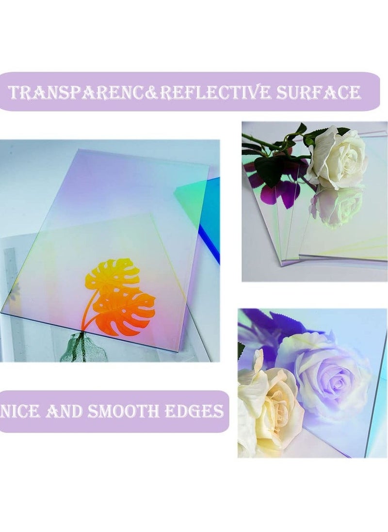 Generic - 8X12 Iridescent Acrylic Sheet, 4 Pack Colored Acrylic Sheets for Crafts,Signs,Pantings DIY Display Projects, 200x300x2.8MM - Image 1