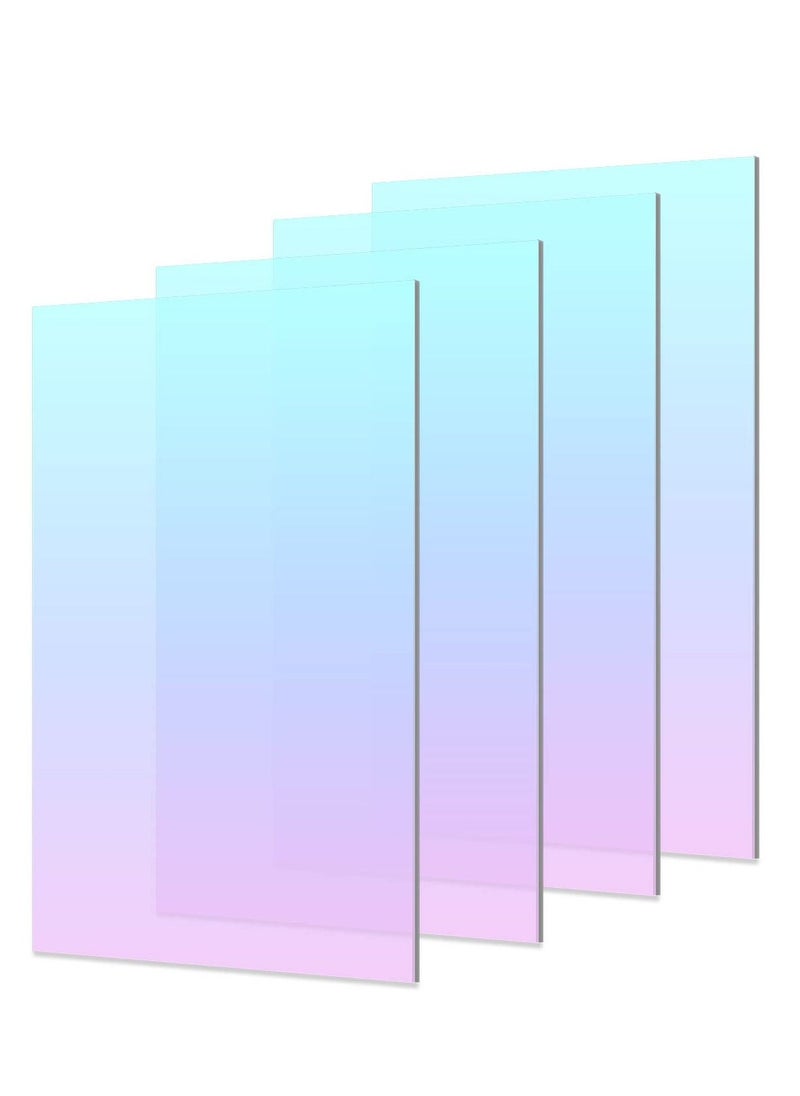Generic - 8X12 Iridescent Acrylic Sheet, 4 Pack Colored Acrylic Sheets for Crafts,Signs,Pantings DIY Display Projects, 200x300x2.8MM - Image 1