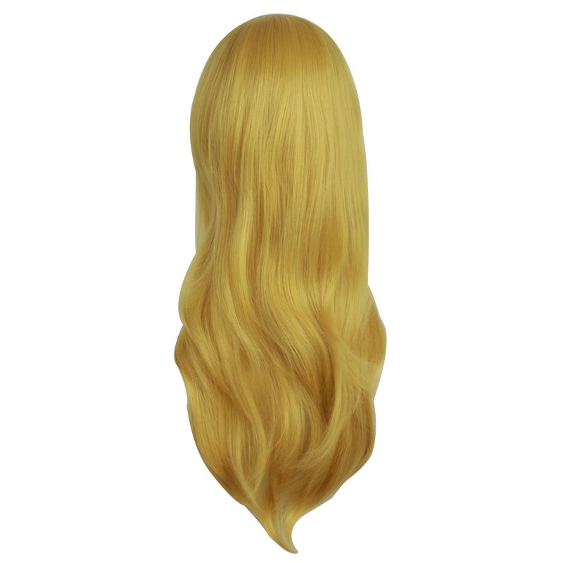 MapofBeauty 28" 70 سم شعر مجعد طويل تنكر كوستوم باروكة (ذهبي/أصفر) - Image 4