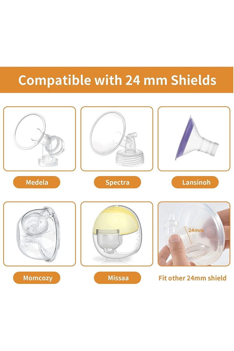 مقابض 17 مم و 19 مم للفلانجات لجزئيات مضخة الحليب momcozy S9/S12/S9pro/S12pro/Lansinoh/Bellababy البديلة، مقابض فلانج مضخة الحليب القابلة للارتداء لتقليل من 24 مم إلى 17 مم/19 مم، 4 قطع - Image 2