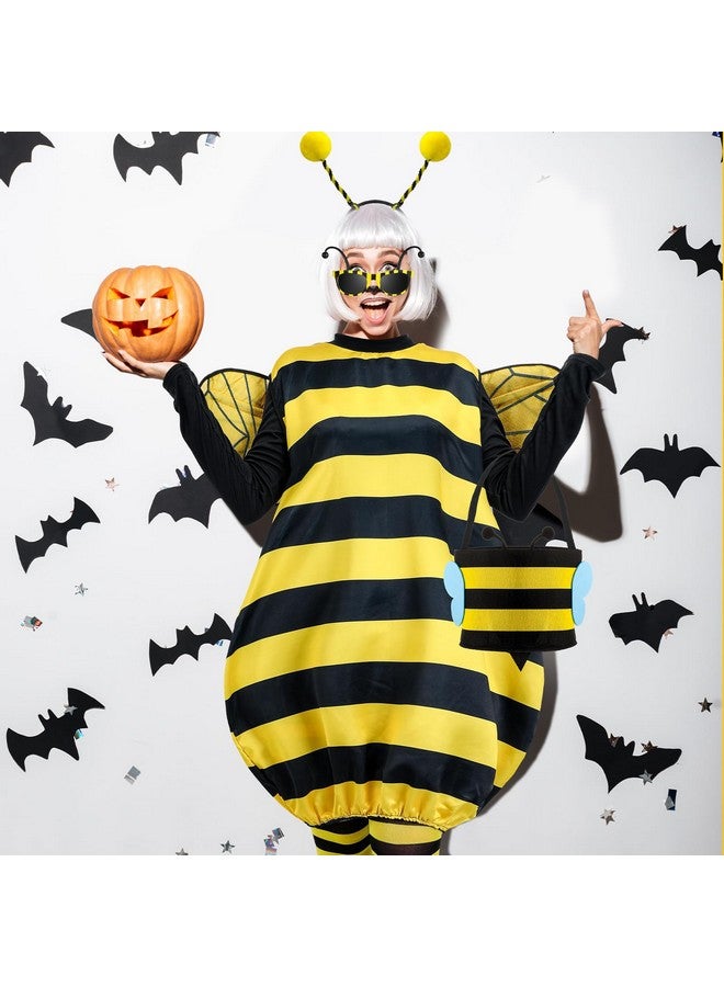 Janmercy Bee Costume Kit Halloween Cosplay Adults Kids Women Bee Costume Accessories Halloween Cosplay Party(XL) - Image 5