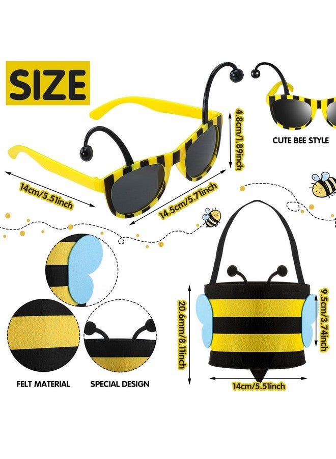 Janmercy Bee Costume Kit Halloween Cosplay Adults Kids Women Bee Costume Accessories Halloween Cosplay Party(XL) - Image 2