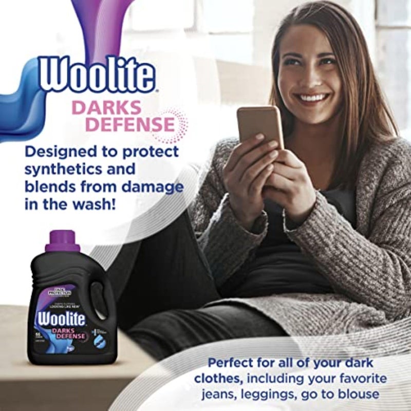 Woolite Darks Defense Liquid Laundry Detergent, Light Fresh Scent, 66 Loads, 100 Fl Oz - Image 2
