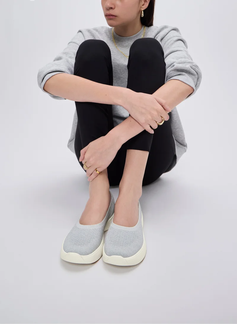 Keds Snow White/Silver Lurex Keds Women's BlissWalk Skimmer Casual Sneaker Silver for Women | Best Price UAE