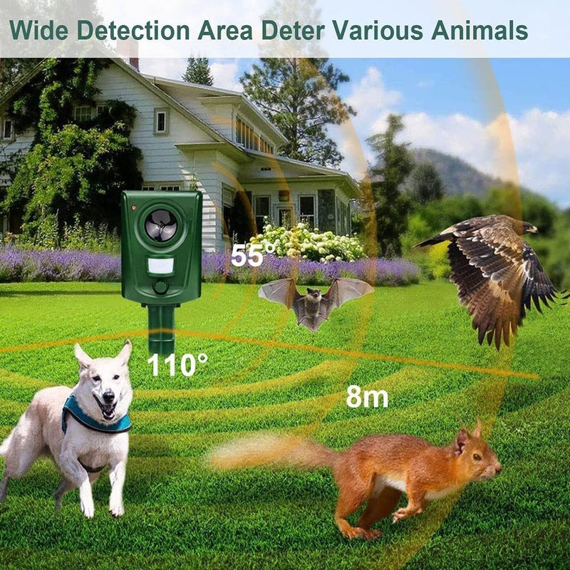 CENXI Ultrasonic Animal Repeller Outdoor, Cat Repellent Outdoor Animal Deterrent for Yard with Motion Sensor & Flashing Light, Repels Cat, Dog, Squirrel, Raccoon, Skunk, Rabbit, Rodent, Fox, Deer - Image 5
