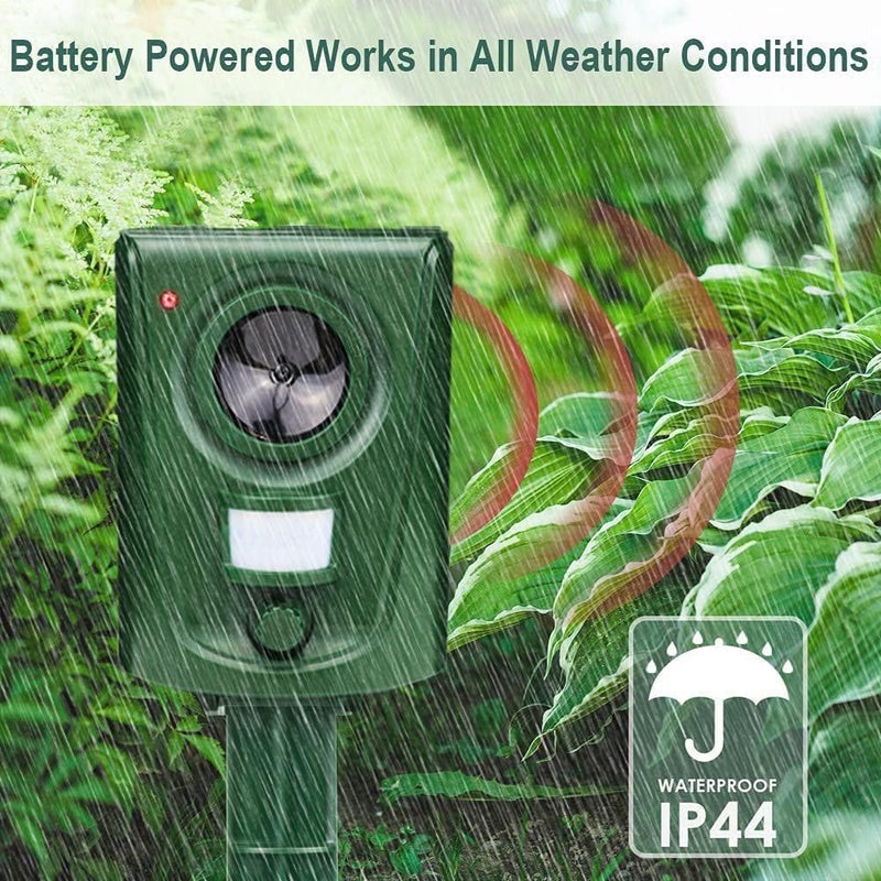 CENXI Ultrasonic Animal Repeller Outdoor, Cat Repellent Outdoor Animal Deterrent for Yard with Motion Sensor & Flashing Light, Repels Cat, Dog, Squirrel, Raccoon, Skunk, Rabbit, Rodent, Fox, Deer - Image 3