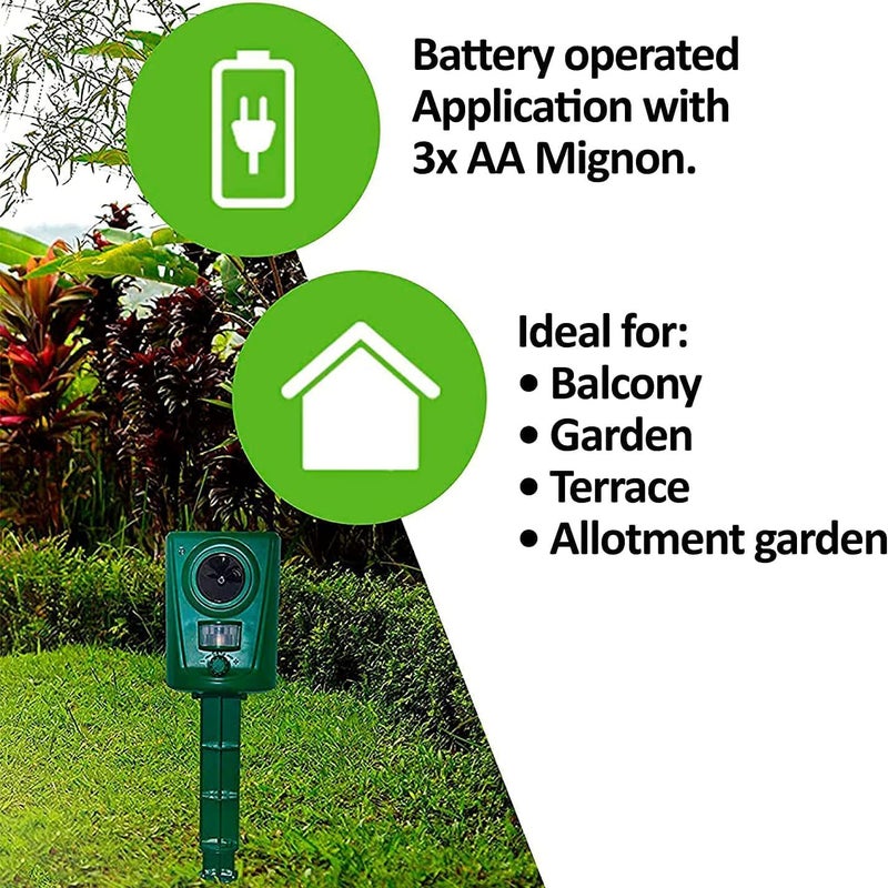 CENXI Ultrasonic Animal Repeller Outdoor, Cat Repellent Outdoor Animal Deterrent for Yard with Motion Sensor & Flashing Light, Repels Cat, Dog, Squirrel, Raccoon, Skunk, Rabbit, Rodent, Fox, Deer - Image 4