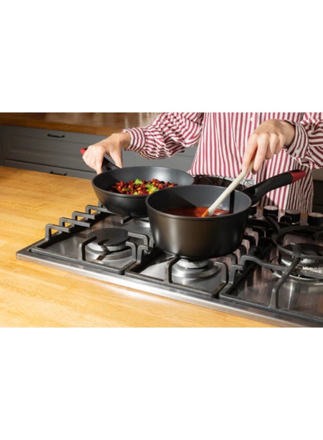 PYREX Optima Sauce Pan Non-Stick, Easy-Clean, Everyday Cooking Pan Black - Image 4