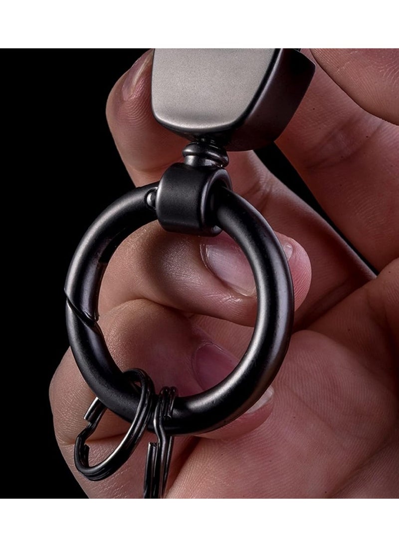 كيا سلسلة مفاتيح جلدية فاخرة من كيا، حلقة معدنية فائقة النهايات، سلسلة مفاتيح من جلد البولي يوريثان، سلسلة مفاتيح منزلية باللون البني قطعة واحدة  - Image 4