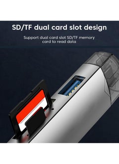 Angmei Memory Card Type C3.0 High Speed ​​OTG Card Reader Aluminum Alloy Mobile Phone Computer Tablet SD Card TF Card U Disk USB Hub Card Reader - 6-in-1 Versatile High-Speed ​​USB Card Adapter with Card Reader Flash Card Reader | Multifunctional Type C Card Reader | Type C Card Adapter for Phones Tablets Computers  - Image 4