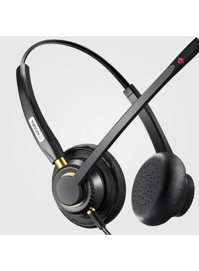 Arama USB Headset with Microphone Noise Cancelling & Audio Controls, Ultra-comfort PC Headphone for Computer Laptop Business Skype UC Webinar Team Meetings Online Conference Call Center Office - Image 3