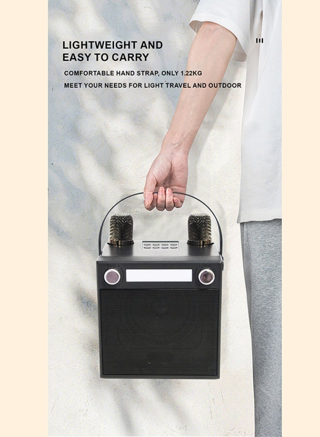 Mini Karaoke Machine Set, Bluetooth speaker with mic,  2 Wireless Microphones, Singing Machine Karaoke System for Kids Adult - Image 3