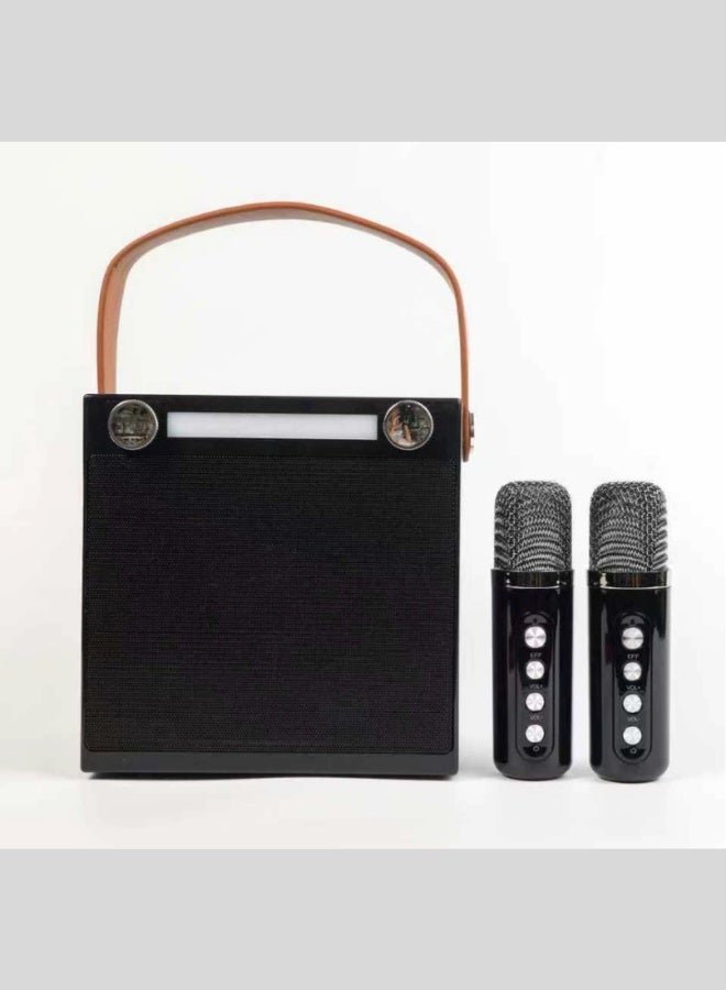 Mini Karaoke Machine Set, Bluetooth speaker with mic,  2 Wireless Microphones, Singing Machine Karaoke System for Kids Adult - Image 2