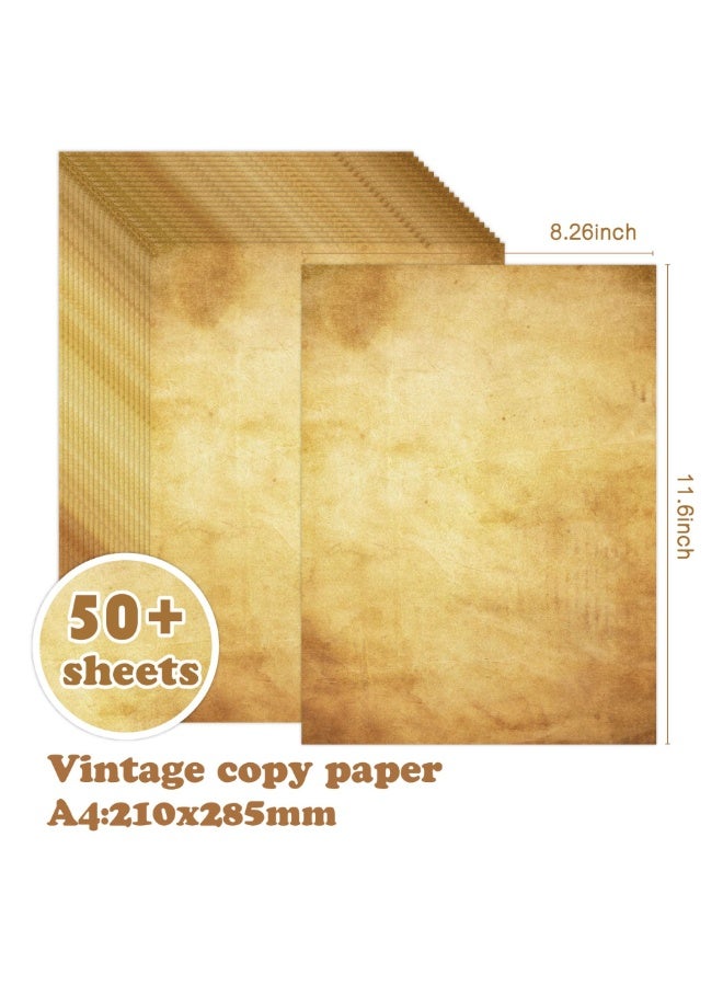 Capstro Vintage Printing Paper Set – 50 Sheets Double Sided Retro Letter Writing Paper, A4 Decorative Scrapbook & Journaling Paper for DIY Crafts, Invitations & Creative Stationery - Image 3