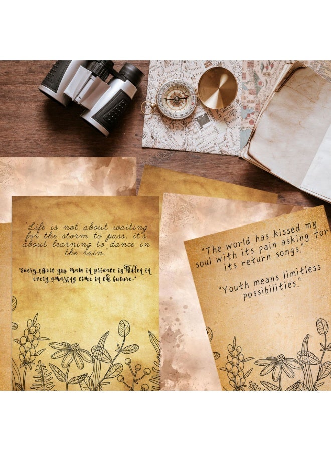 Capstro Vintage Printing Paper Set – 50 Sheets Double Sided Retro Letter Writing Paper, A4 Decorative Scrapbook & Journaling Paper for DIY Crafts, Invitations & Creative Stationery - Image 2