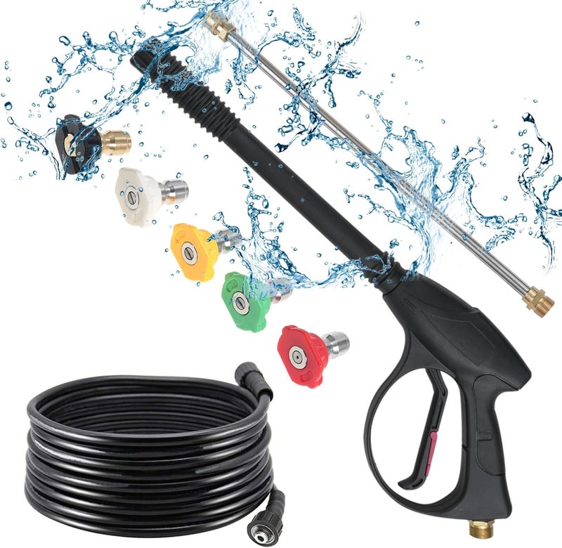 Eacam Pressure Washer Gun and Hose Kit, Max 5800PSI High Power Spray with 26inch M22 Hose Kits&5 Quick Connect Tips for Daily and Professional Use - Image 1