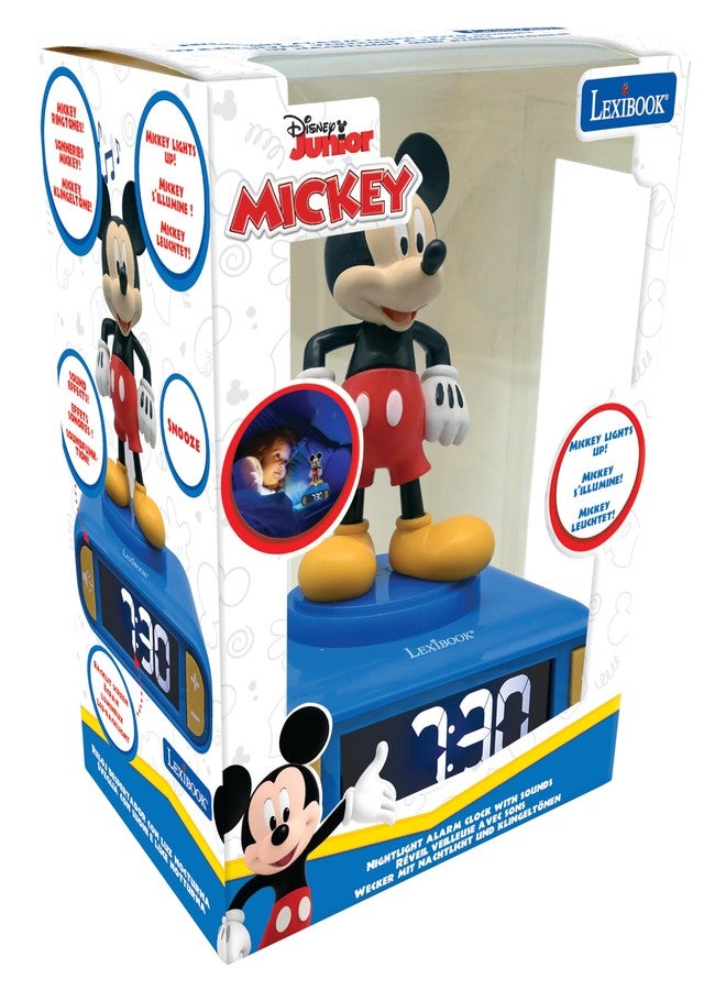 Lexibook, Disney Mickey, Mickey Nightlight Alarm Clock, Sounds and Melodies, LCD Backlit Screen, Luminous, Snooze, Blue, RL800MCH - Image 4