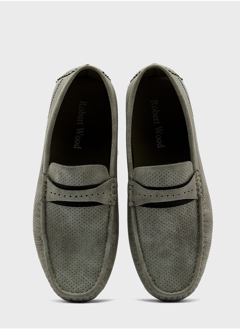 Robert Wood - Perforation Design Saddle Moccasins - Image 1