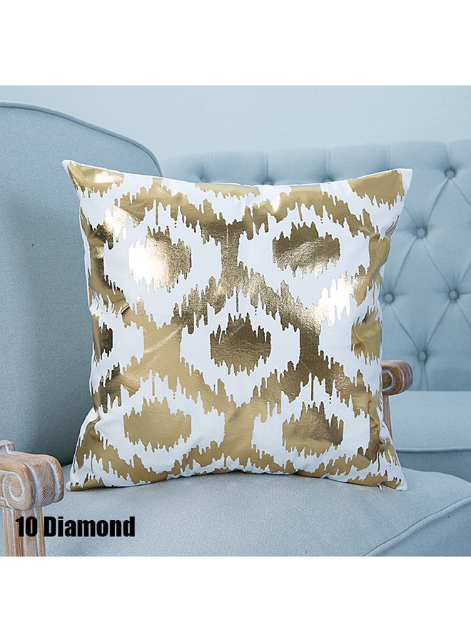 ANSELF Simple Fashion Home Decorative Throw Pillow Case Cushion Cover White/Gold 45 x 45cm - Image 2