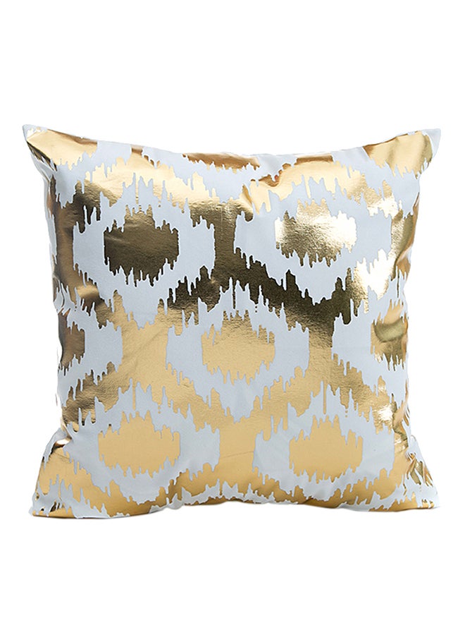 ANSELF Simple Fashion Home Decorative Throw Pillow Case Cushion Cover White/Gold 45 x 45cm - Image 1