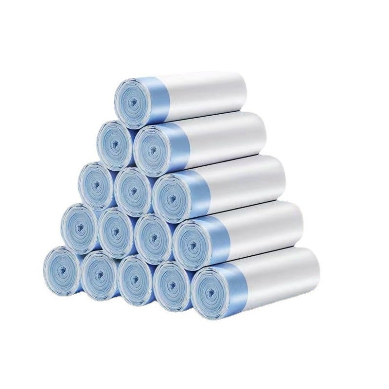 Garbage Bag Household Drawstring Type Thickeneded White Garbage Bag Closing Point-Break Kitchen Dormitory Large Plastic Bag - Image 1