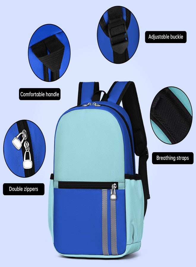 SDFGHG Kids Backpack for Boys Kindergarten School Backpack 15 inch Bookbag for Boys 4-6, Blue Light Blue, Small, Classic - Image 4