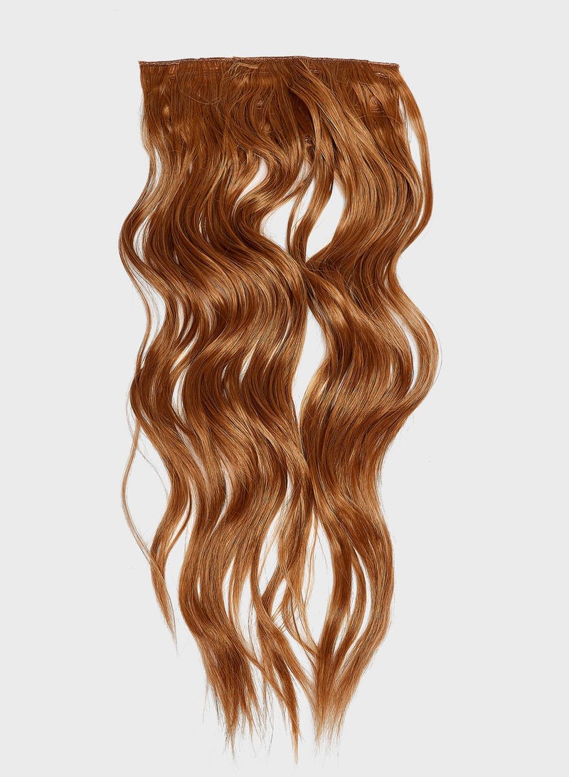 LullaBellz Super Thick 16" 5 Piece Brushed Out Wave Clip In Hair Extensions -26/30 Mixed Auburn - Image 4