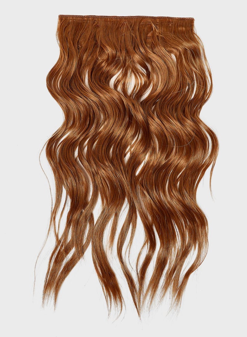 LullaBellz Super Thick 16" 5 Piece Brushed Out Wave Clip In Hair Extensions -26/30 Mixed Auburn - Image 3
