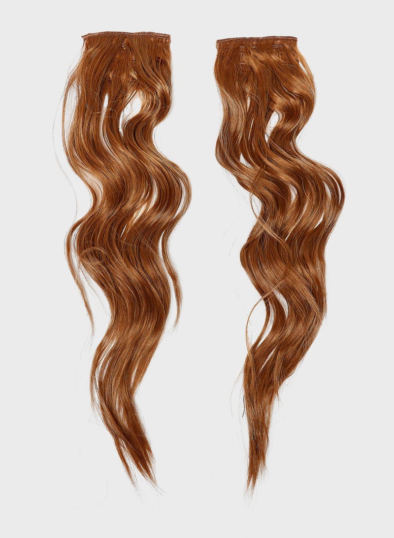 LullaBellz Super Thick 16" 5 Piece Brushed Out Wave Clip In Hair Extensions -26/30 Mixed Auburn - Image 5