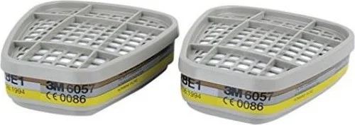 3M Half Face Mask 6200 Model + 6057 Abe Acid Gas / Vapor Filter