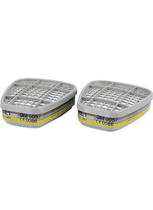 3M - Half Face Mask 6200 Model + 6057 Abe Acid Gas / Vapor Filter - Image 1