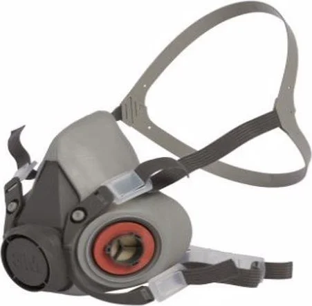 3M Half Face Mask 6200 Model + 6057 Abe Acid Gas / Vapor Filter