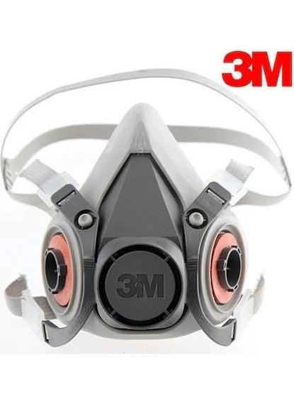 3M - Half Face Mask 6200 Model + 6057 Abe Acid Gas / Vapor Filter - Image 1