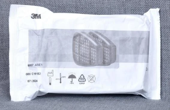 3M Half Face Mask 6200 Model + 6057 Abe Acid Gas / Vapor Filter
