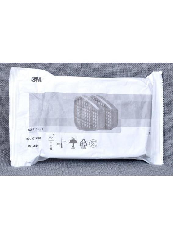 3M - Half Face Mask 6200 Model + 6057 Abe Acid Gas / Vapor Filter - Image 1