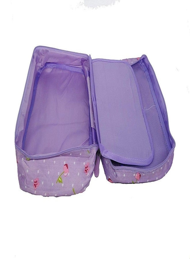 STORE77 CONNECTWIDE Multi-function travel Floral Nylon Zipper cosmetic bag waterproof Makeup and Toiletry bags (Degin3, Purple) - Image 4