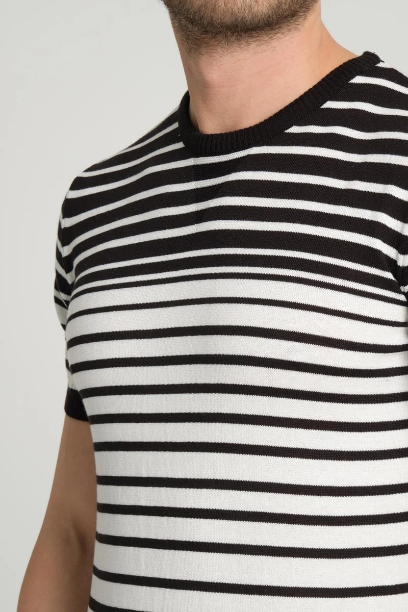 Alexander Gardi Crew Neck Striped Knit T-SHIRT(AG504801)