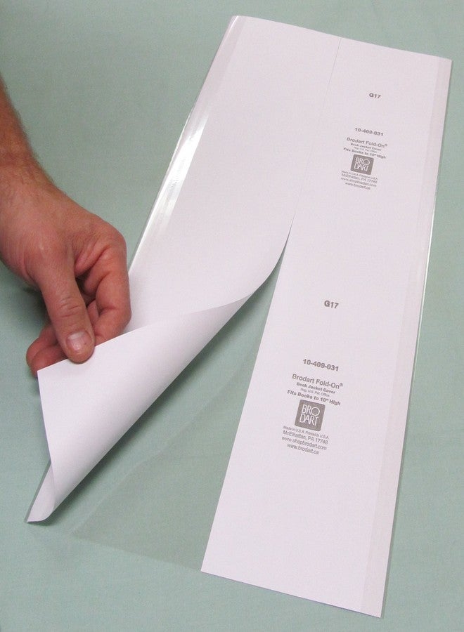 Brodart 50-9 1/2" x 20" Brodart Fold-On Book Jacket Covers - Center-Loading, Adjustable, Clear Mylar - Image 2