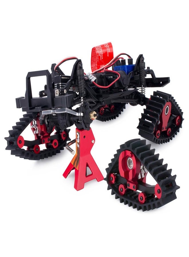 YSKMLOLP TRX4M Track Wheels Snow Tires,Snow Tires Sets Simulate Carload Tracks Wheel Sandmobile Conversion 4Pcs for 1/18 RC Crawler Car TRX-4M Accessory Parts (Red) - Image 5