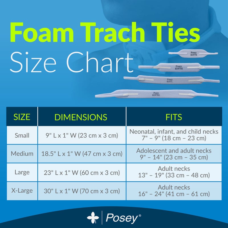 Posey TIDI Posey Foam Trach Tie – Large – 1 Package of 12 Ties – Tracheostomy Tube Holder – Home Care (8197L) - Image 5