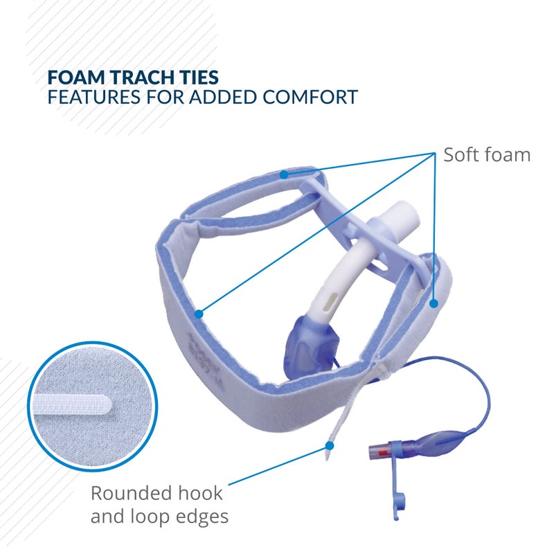 Posey TIDI Posey Foam Trach Tie – Large – 1 Package of 12 Ties – Tracheostomy Tube Holder – Home Care (8197L) - Image 4