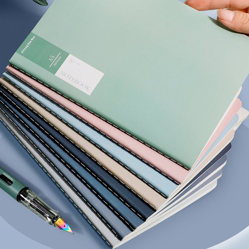 Sweet Style Warm Color Simple Notebook Ins Artistic Exquisite Notepad Stitch Book Thickened A5 Car Line Book B5 Book - Image 2