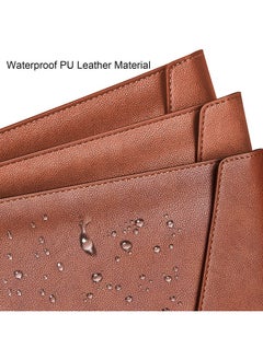 VANRA 1 Piece Pu Leather File Folders A4 Document Holder File Envelope Waterproof Portfolio Filing File Organizer For Letter Size With Snap Button Closure, Brown  - Image 4