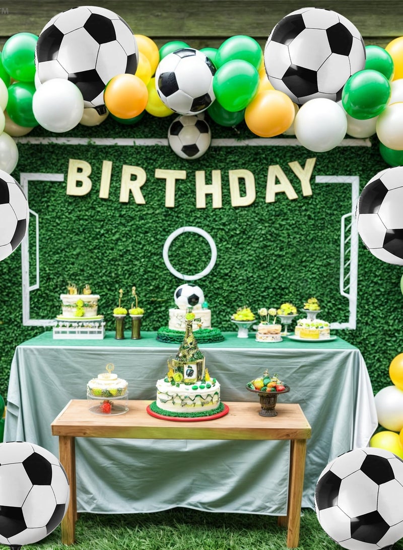 Black and white foil football balloons, extra large 22 inches, 4D balloons, suitable for football party decorations, foil balloons, birthday party decorations, pack of 6. - Image 2