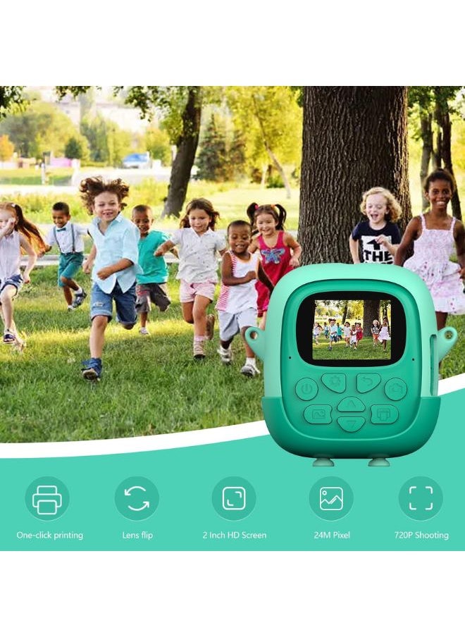 Generic Kids Camera for Girls Boys,Instant Camera for Kids with 32GB SD Card Reversible Lens Video Digital Camera with Print Photo Paper, Birthday Gifts Toy for 3-12 Year Old 5 Colour Pens (Green)  - Image 4